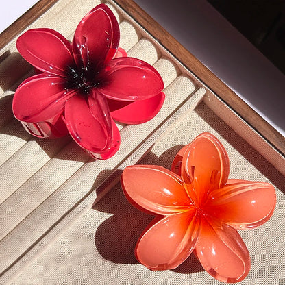 2-Piece Bohemian Flower Hair Claw Clip Set – Egg Flower Barrette for Women & Girls