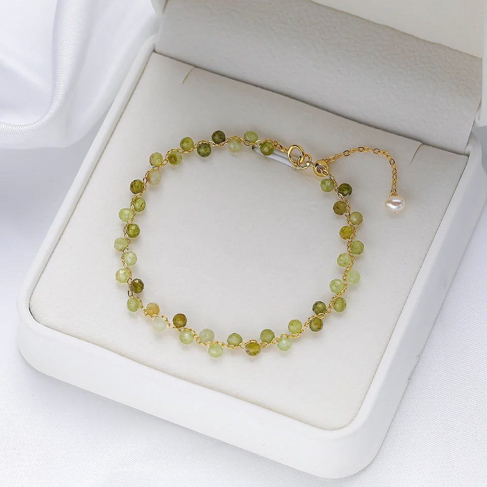 3mm Natural Stone Handmade Adjustable Bracelet for Women