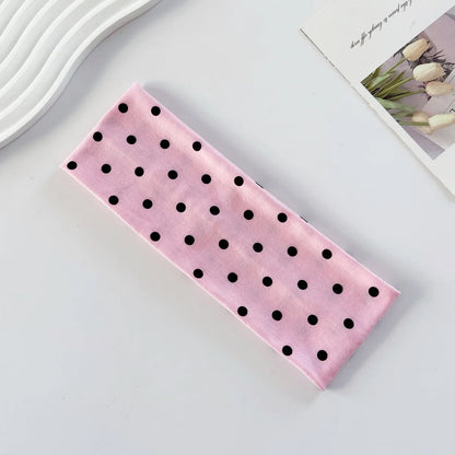 Polka Dot Elastic Sports Headband – Sweat-Absorbent Yoga & Fitness Hairband for Women
