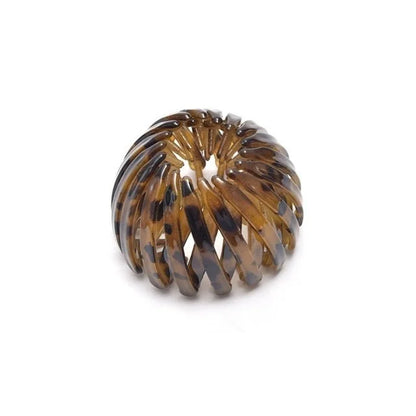 Edenista tortoiseshell expanding bun hair clip, round bird-nest style for ponytails