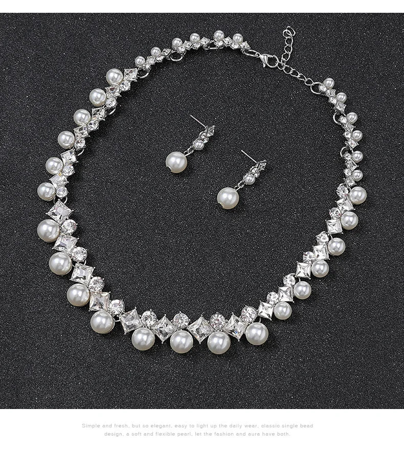 New pearl gemstone jewelry woman necklace set for women by edenista