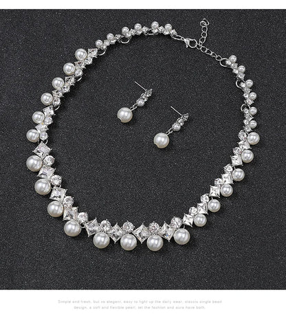 New pearl gemstone jewelry woman necklace set for women by edenista