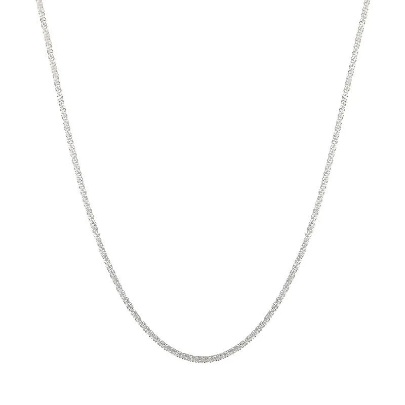 Shiny Sparkling Necklace Bracelet Set For Women Girls Minimalist Silver Plated by edenista