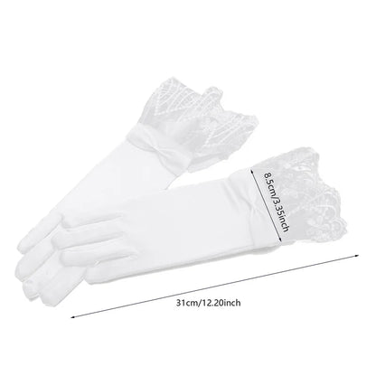 Mesh Lace Bridal Gloves Short Wrist Length