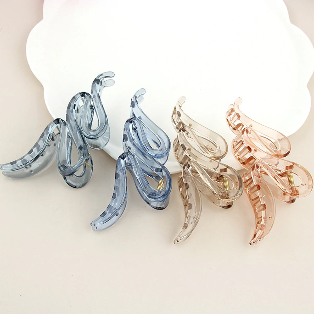 Large Acrylic Hair Claw Clips Set – Geometric Barrettes for Women (3-Pack)
