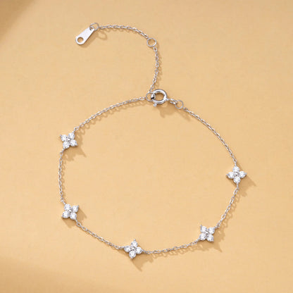 Three-Layer Geometric Bead Bracelet – 925 Sterling Silver