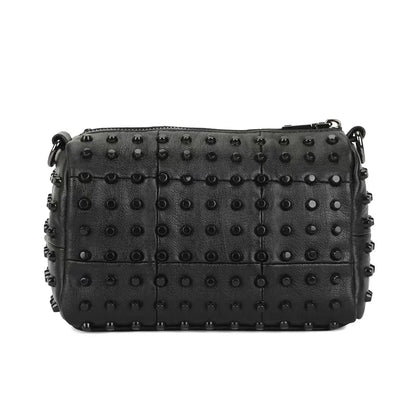 Soft PU Leather Vintage Pillow Crossbody Bag for Women – Black