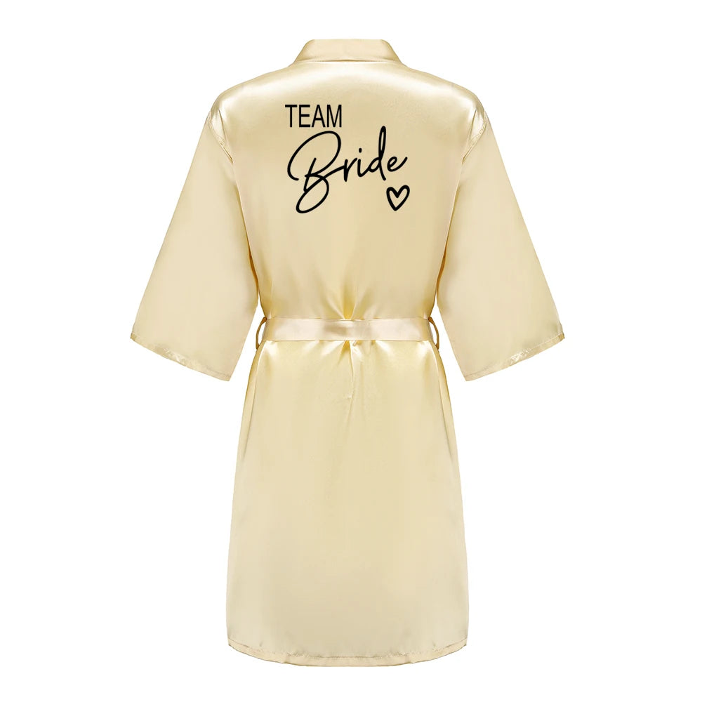 Team Bride Satin Kimono Robe Bridesmaid