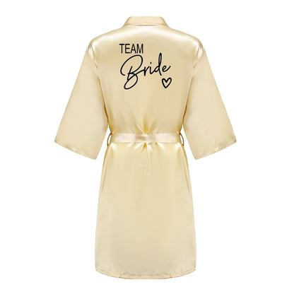 Team Bride Satin Kimono Robe Bridesmaid