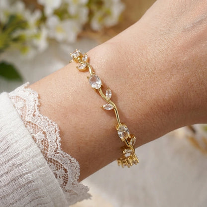 Tulip Flower Bracelet for Women – Copper & Zircon