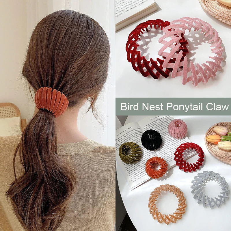 Acrylic Bun Hair Claw Clip – Bird Nest Expanding Style