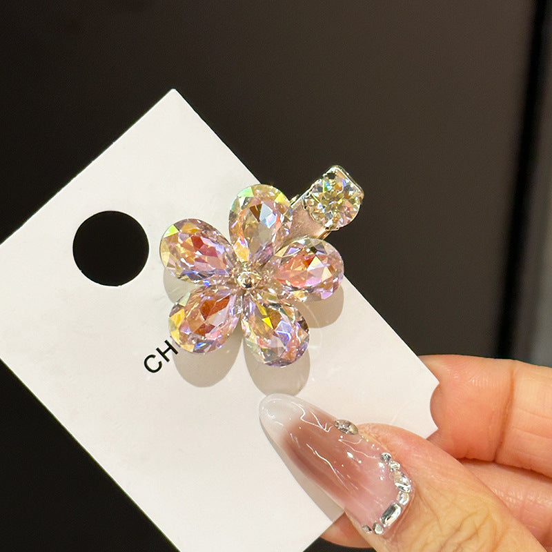 Fantasy Crystal Flowers Exquisite Side Barrettes by edenista