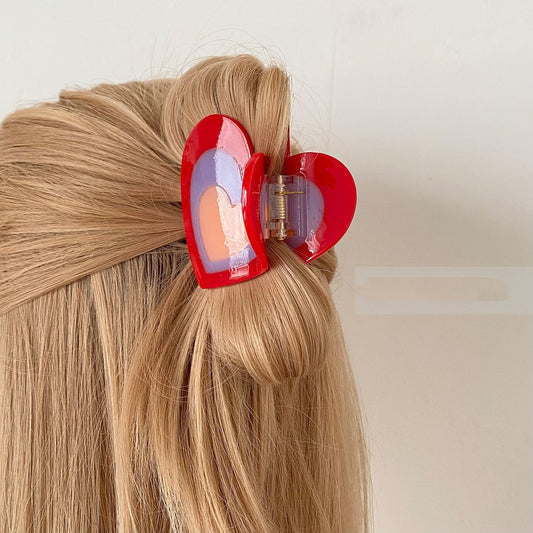 Niche Design Retro Stitching Love Acetate Gripper by edenista