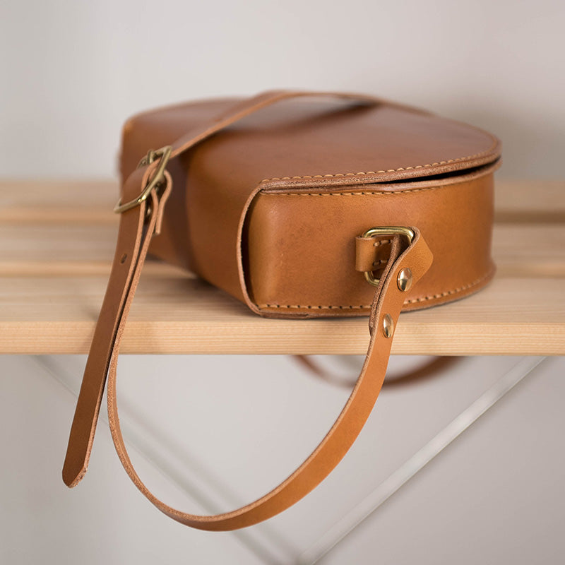 Vegetable Tanned Natural Cowhide Material DIY Retro Shoulder Bag by edenista