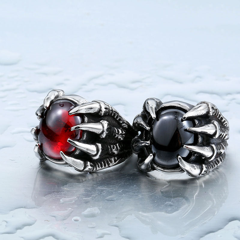 Men's Vintage Personality Titanium Steel Inlaid Zircon Ring by edenista