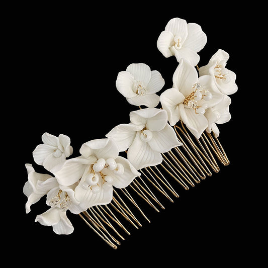 Bridal Headwear Accessories White Ceramic by edenista