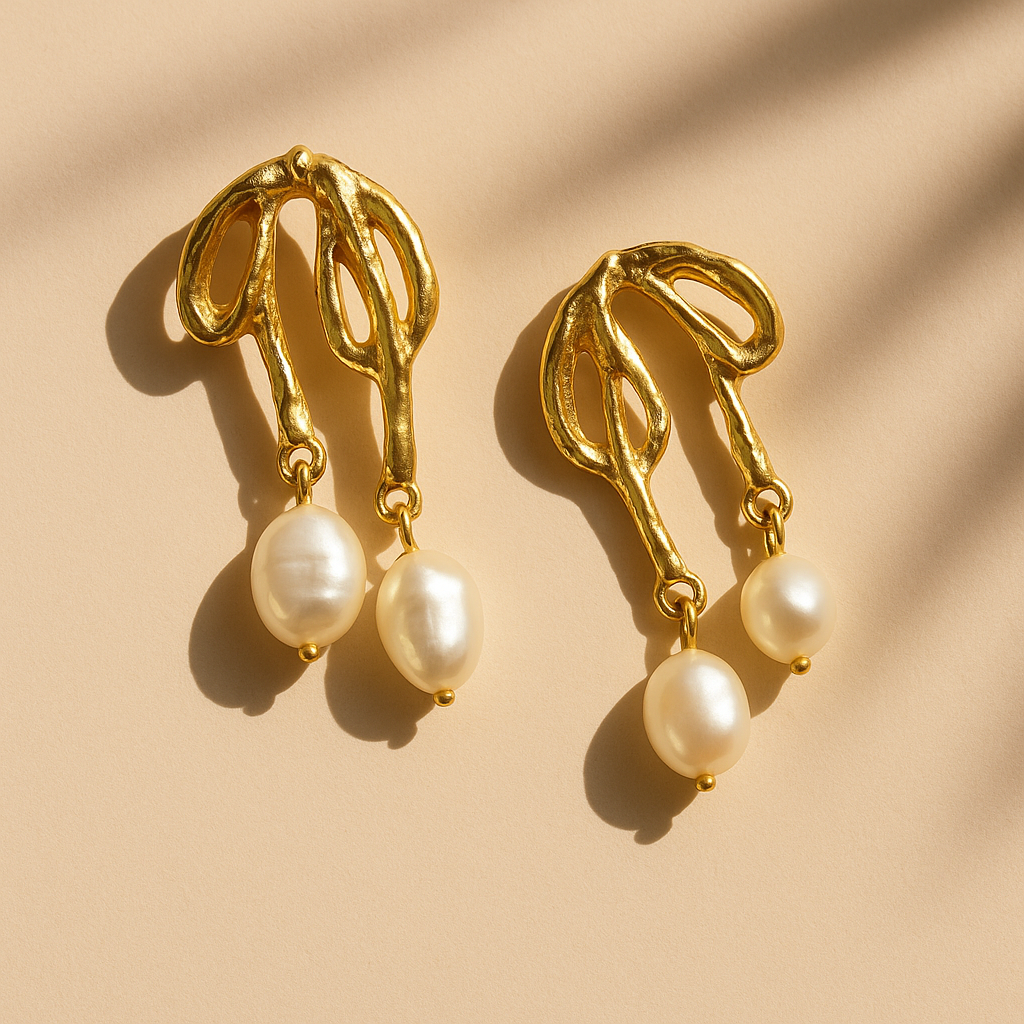 Ballet Bow & Pearl Earrings