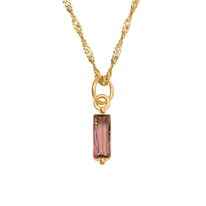 Color Twelve Birthstone Necklace Electroplating by edenista