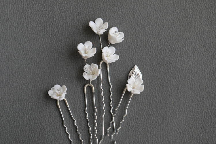 Handmade Beaded Ceramic Flower Hair Accessories by edenista