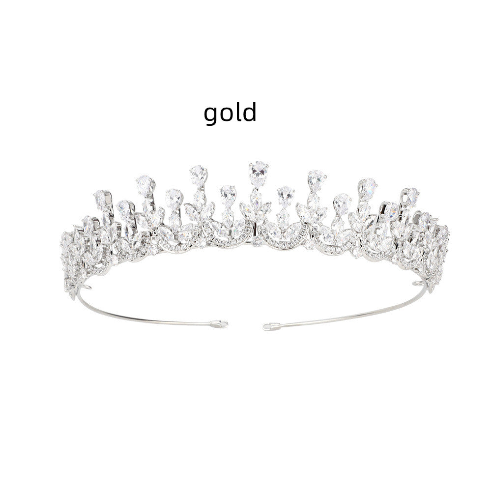 High-end Zircon Crown Light Luxury Bridal Accessories by edenista