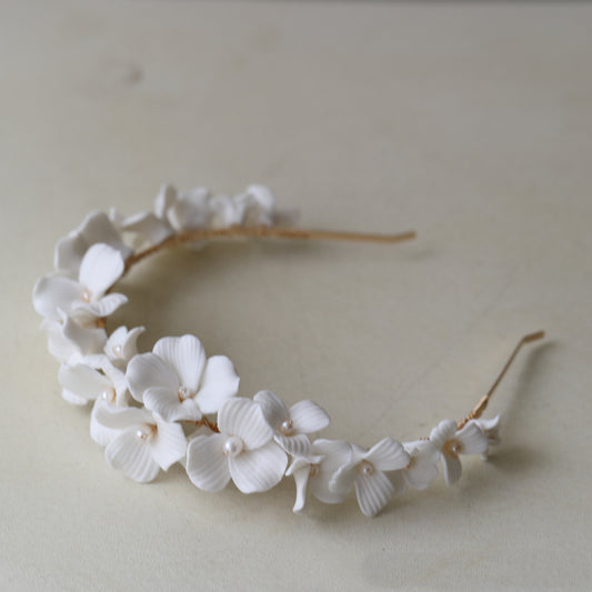 Bridal Simple Ceramic Flower Headband by edenista