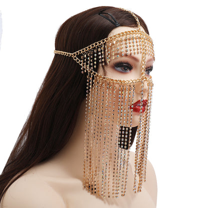 Punk Rhinestone Fringed Head Chains by edenista