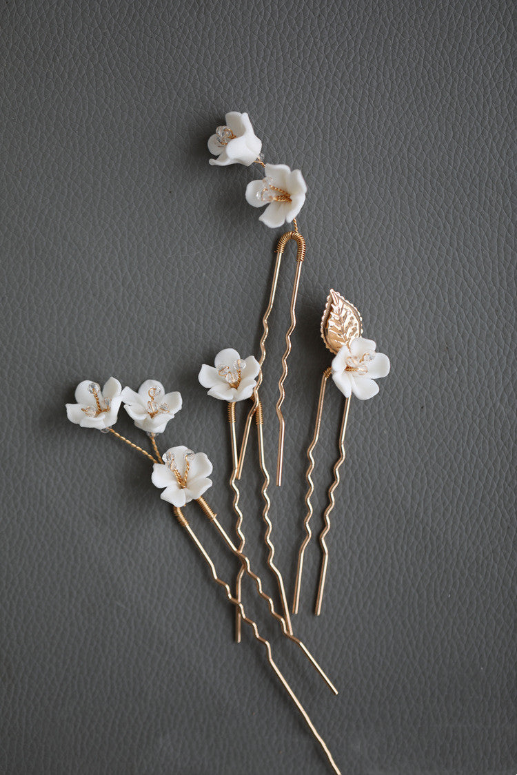 Handmade Beaded Ceramic Flower Hair Accessories by edenista