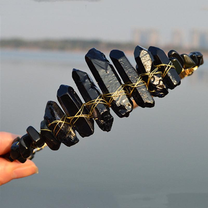 Natural Electroplated Crystal With Natural Crushed Stone Crown by edenista