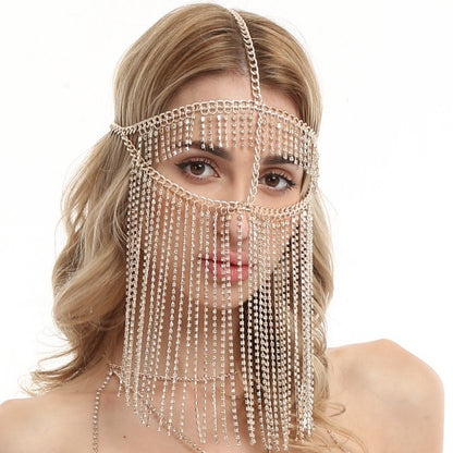 Punk Rhinestone Fringed Head Chains by edenista