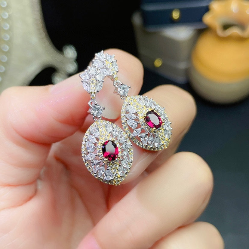 Natural Magnesia Aluminum Garnet Earrings Earrings Crystals by edenista