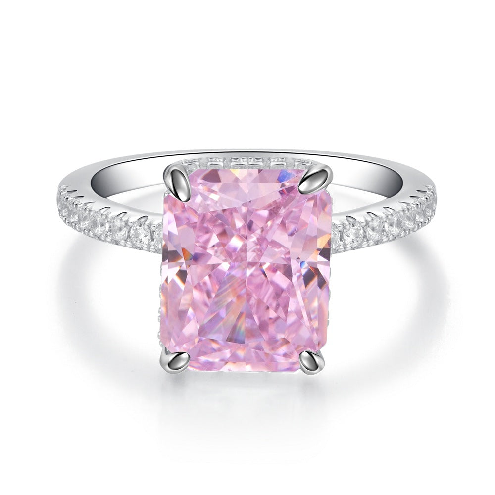 S925 Sterling Silver Ring Female High Carbon Diamond by edenista
