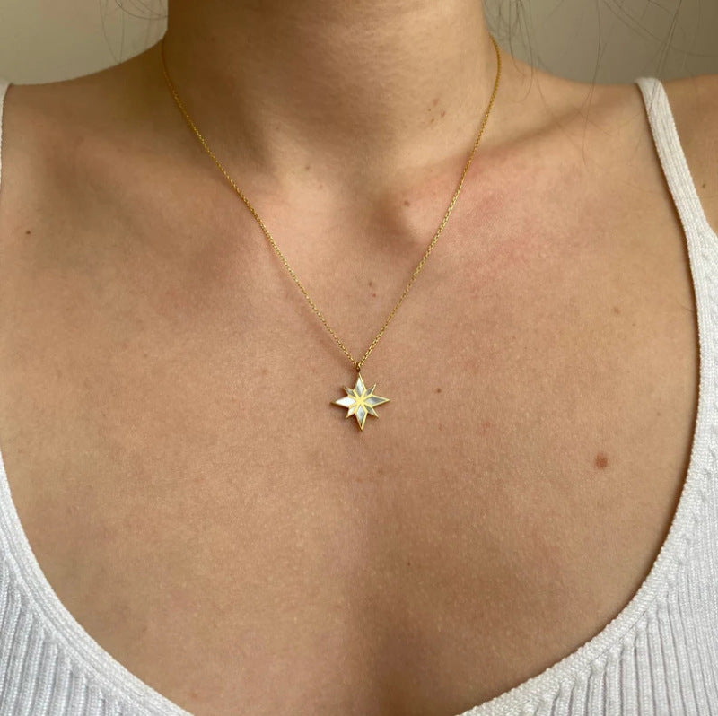 18K Gold Six Pointed Star Clavicle Chain by edenista