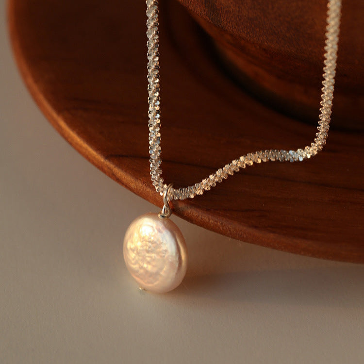 S925 Sterling Silver Baroque Pearl Necklace by edenista