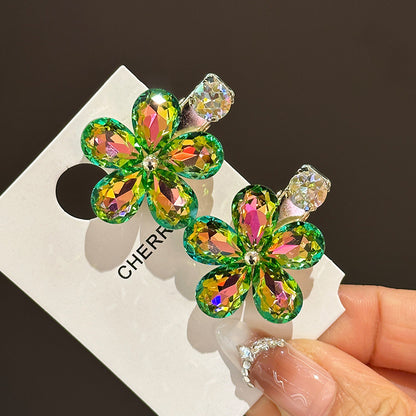 Fantasy Crystal Flowers Exquisite Side Barrettes by edenista