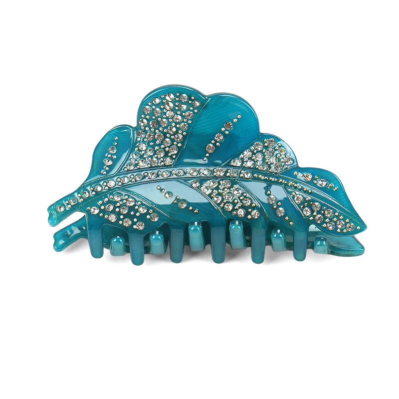 Acrylic Hairpin Leaves Diamond Hair Accessories Grip by edenista