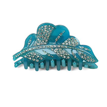 Acrylic Hairpin Leaves Diamond Hair Accessories Grip by edenista