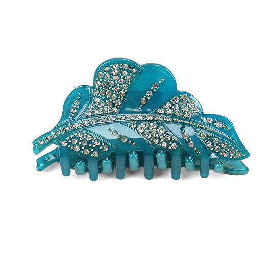 Acrylic Hairpin Leaves Diamond Hair Accessories Grip by edenista