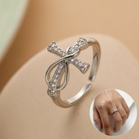Simple Color Matching Copper Ring Fashion Cross Evil Rings For Women Girl Finger Accessories Party Jewelry Gift by edenista
