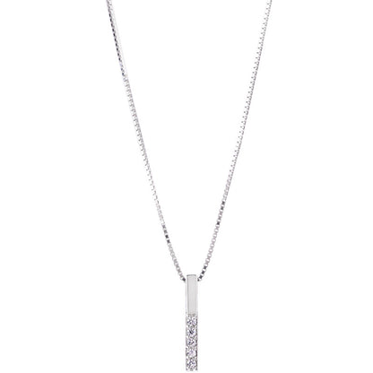 S925 Sterling Silver Micro Diamond Vertical Bar Temperament Clavicle Necklace Women by edenista