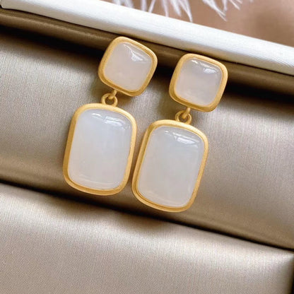 Jade Sapphire Earrings Bafeng Wild Personality Earrings Female Earrings by edenista