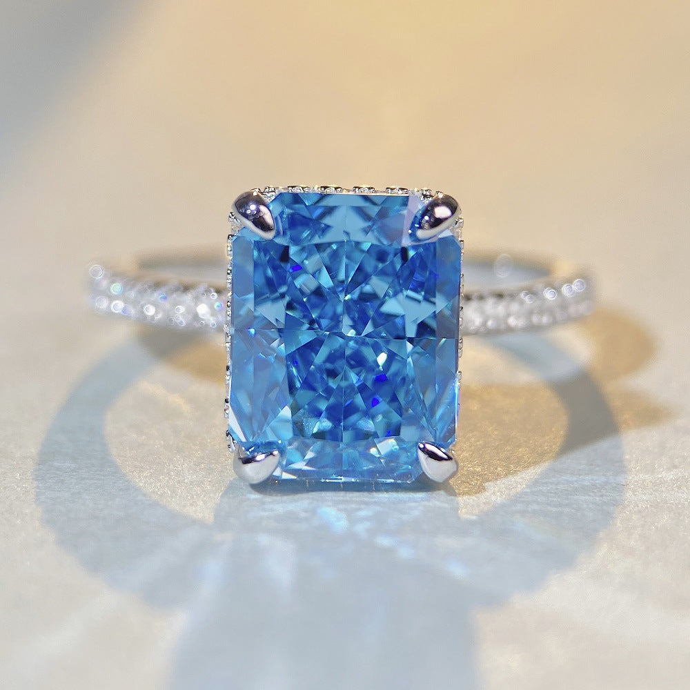 S925 Sterling Silver Ring Female High Carbon Diamond by edenista