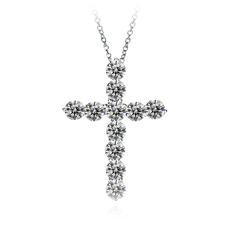 Fashion Jewelry Cross Necklace Zircon Finely Inlaid Pendant by edenista