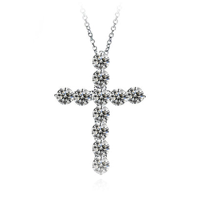 Fashion Jewelry Cross Necklace Zircon Finely Inlaid Pendant by edenista