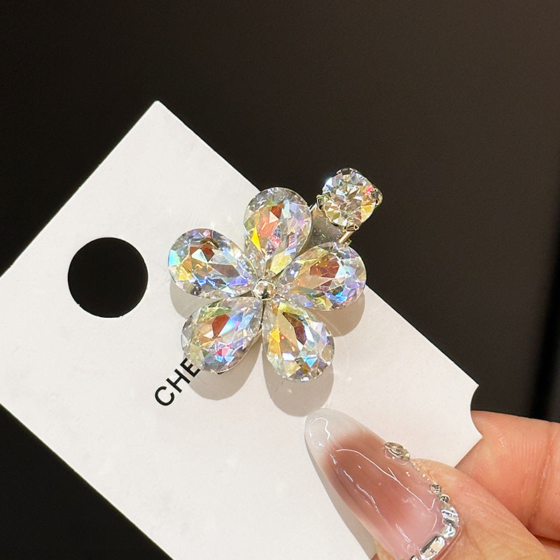 Fantasy Crystal Flowers Exquisite Side Barrettes by edenista