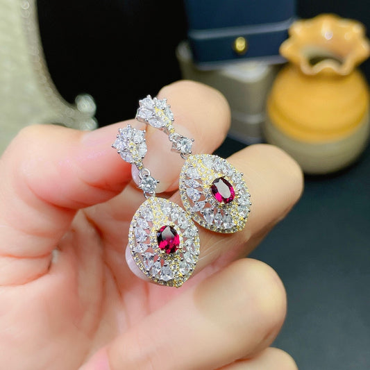 Natural Magnesia Aluminum Garnet Earrings Earrings Crystals by edenista