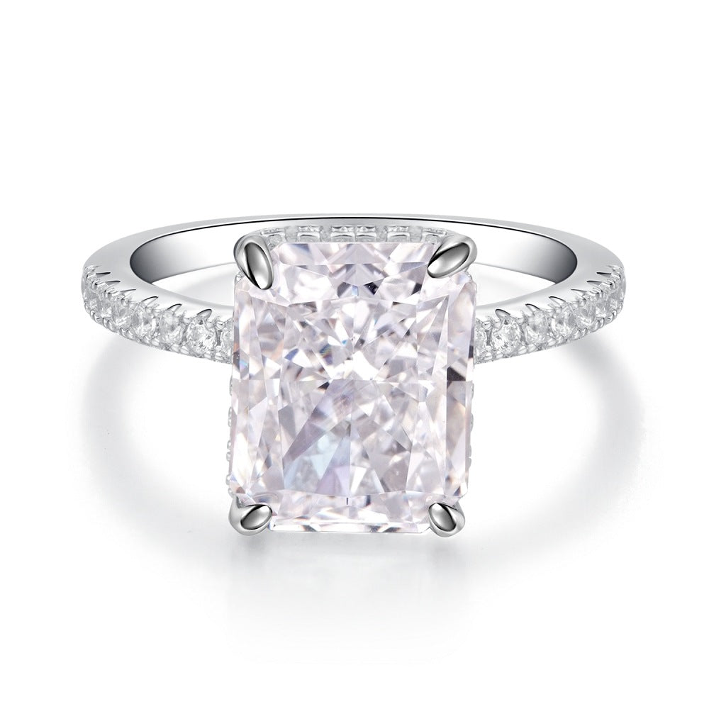 S925 Sterling Silver Ring Female High Carbon Diamond by edenista