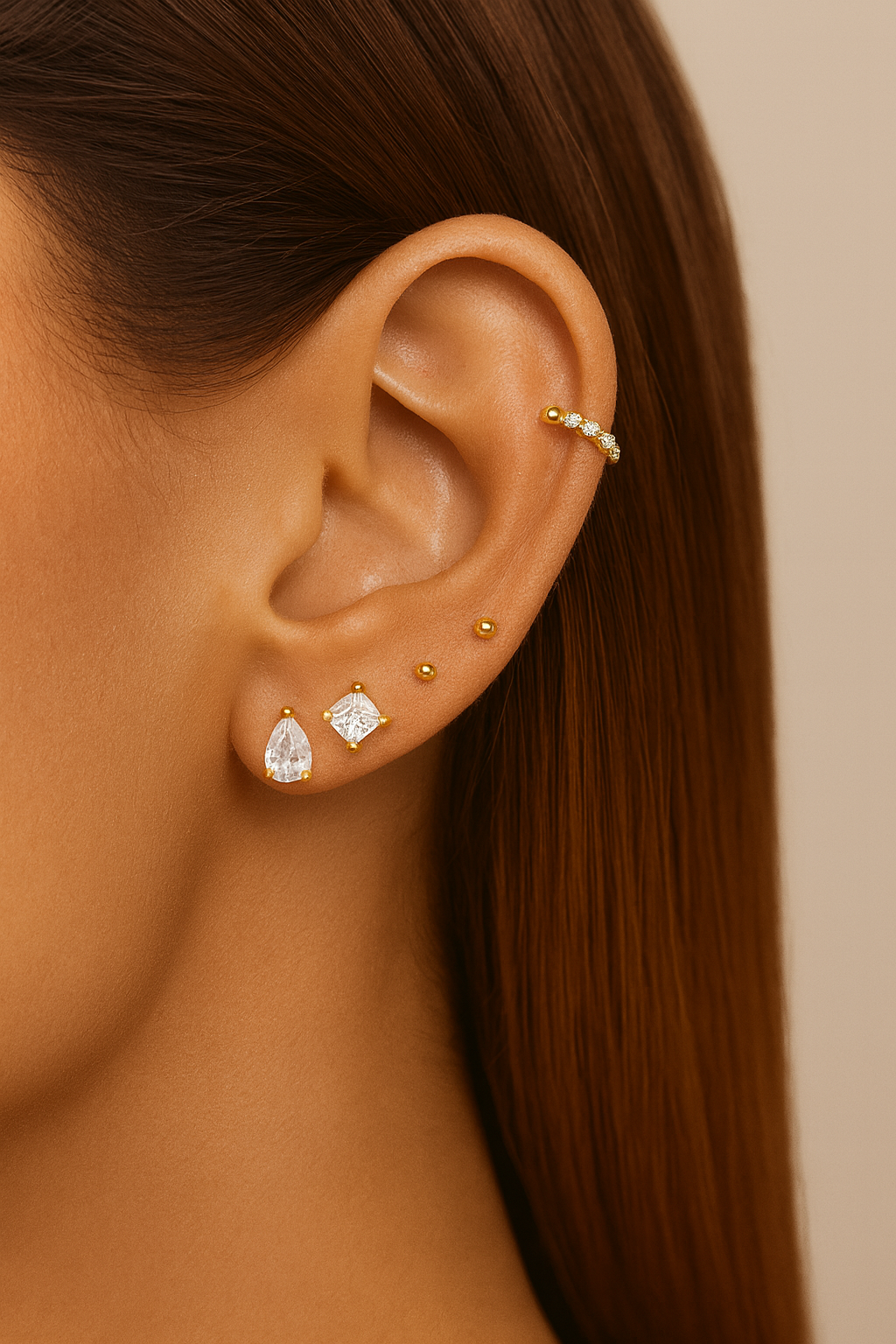 Teardrop CZ Studs