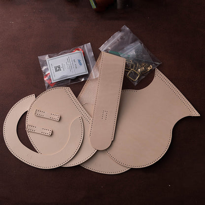 Vegetable Tanned Natural Cowhide Material DIY Retro Shoulder Bag by edenista