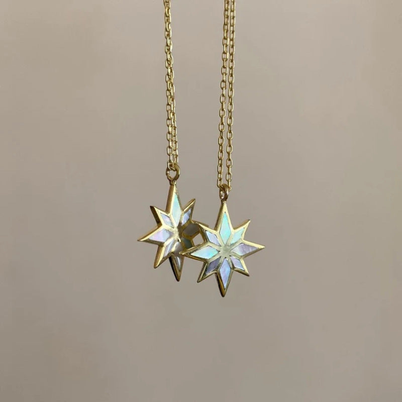 18K Gold Six Pointed Star Clavicle Chain by edenista