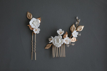 Handmade Beaded Ceramic Flower Hair Accessories by edenista